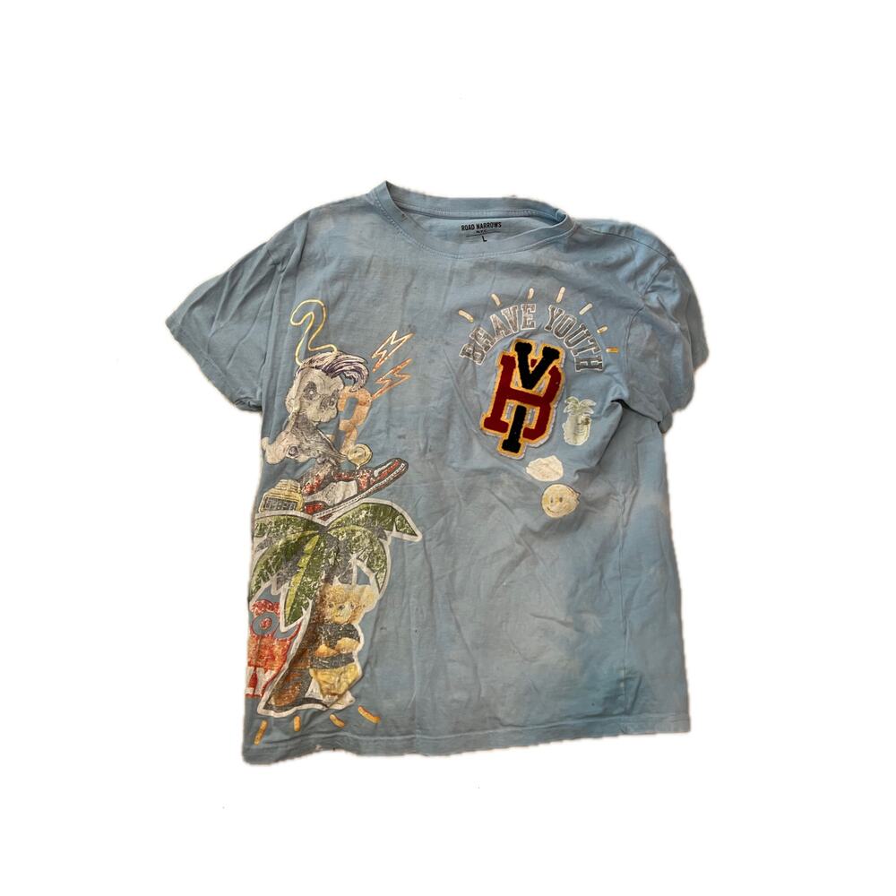 Road Narrows NYC Brave Youth T Shirt Embroidered Mens Large